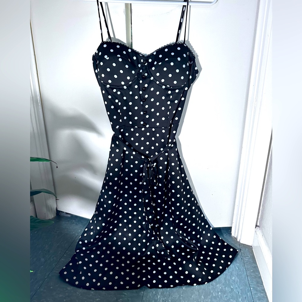 Satin Polkadot Slip Dress